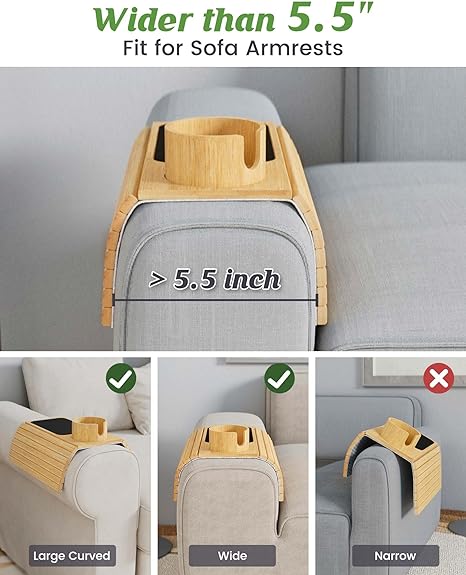 Modern Minimalist Bamboo Sofa Tray - Leilani Your Home Girls' Shop